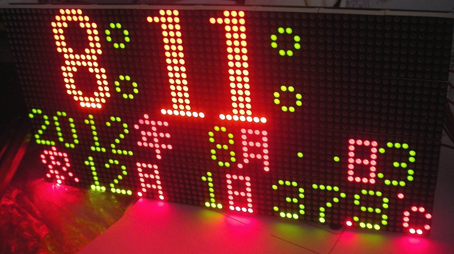 输入端08接口和输出端R2G2接回输入端的R2G2的测试实物屏显示情况