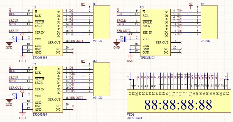 图1  TPIC6B595驱动原理图