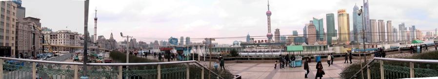 08年黄埔江外滩左边高架现已经拆了