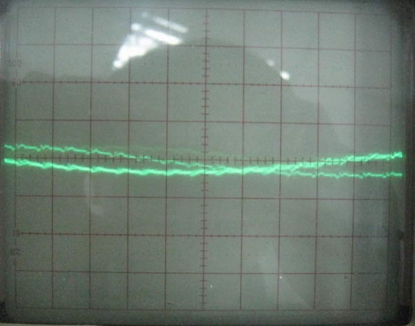 时间轴拉大10倍.波形不是很稳定了