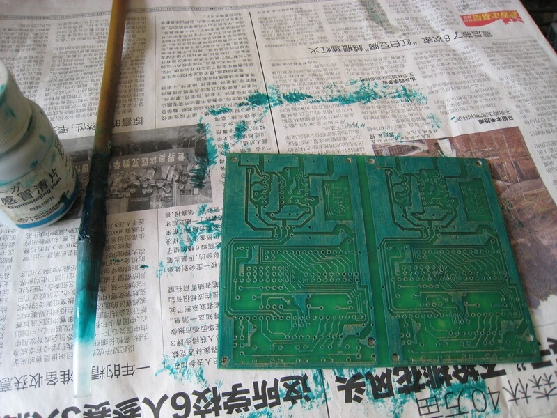 上好绿油，准备上做焊盘