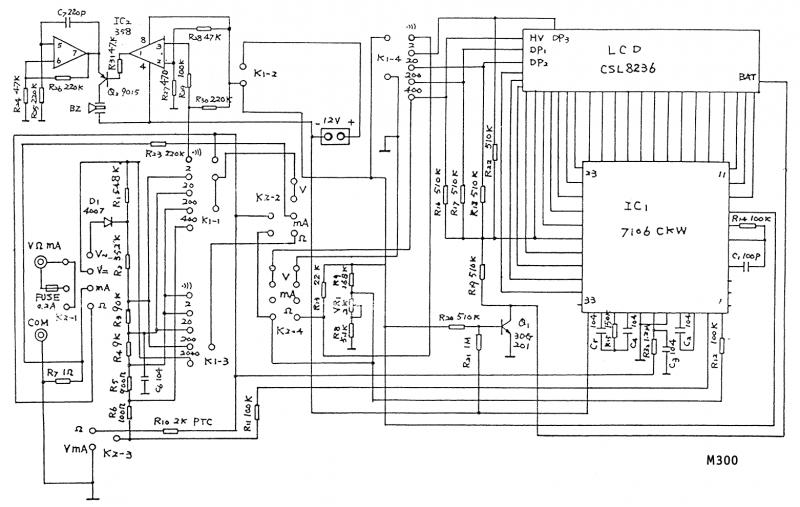 数字万用表Mastech M300的电路图.gif