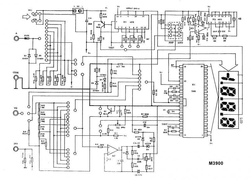 数字万用表Mastech M3900电路图.gif