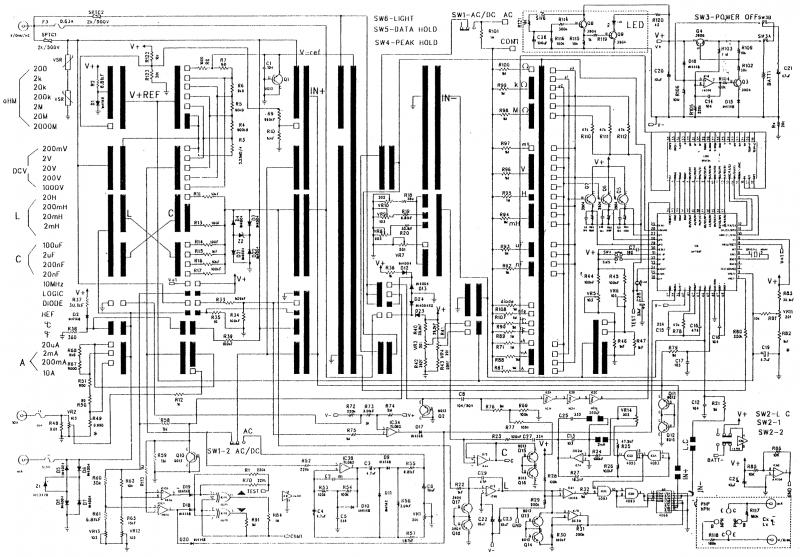 数字万用表单向趋势UT70A电路图.gif