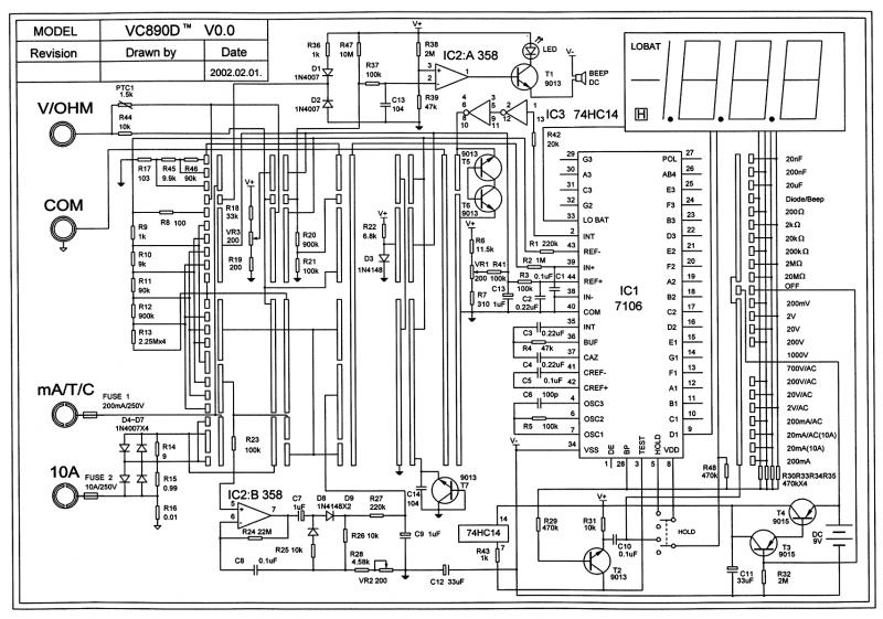 维克多VC890D数字万用表电路图.gif