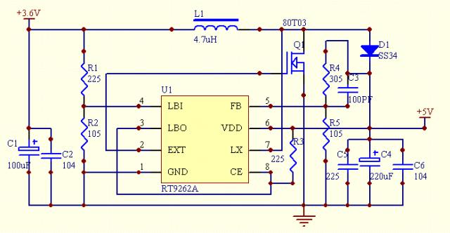 升压部分原理图