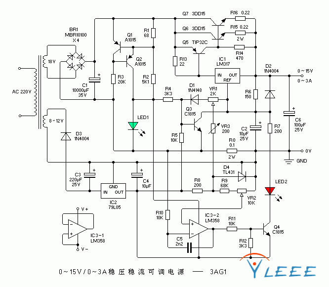 LM317制作0-15V 0-3A稳压稳流可调直流电源.GIF