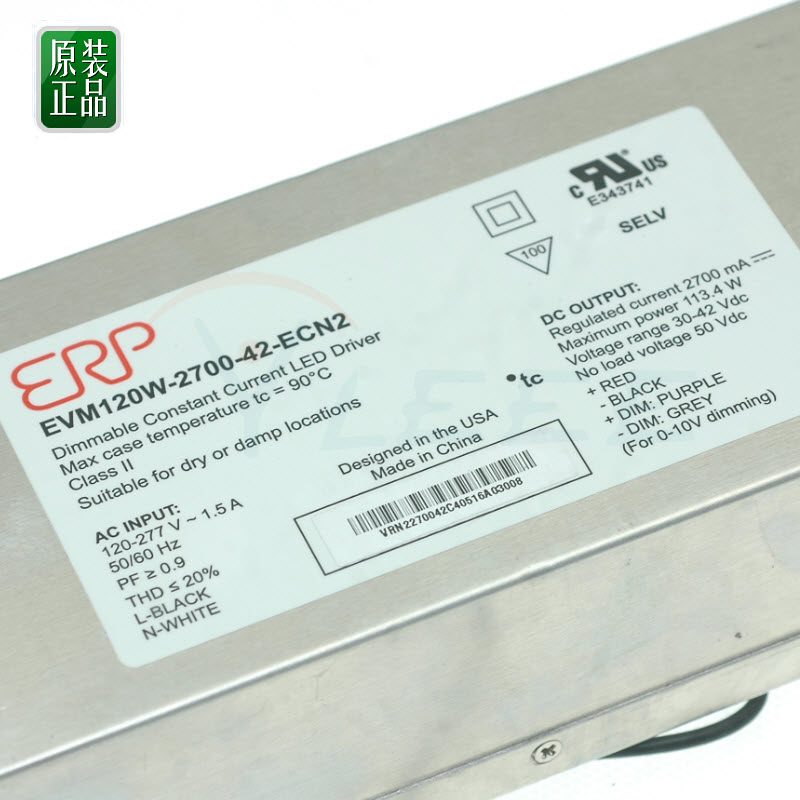 ERP EVM120W-2700-42-ECN2 输出电压30 – 42V 2.7A，0-10V调光投光灯