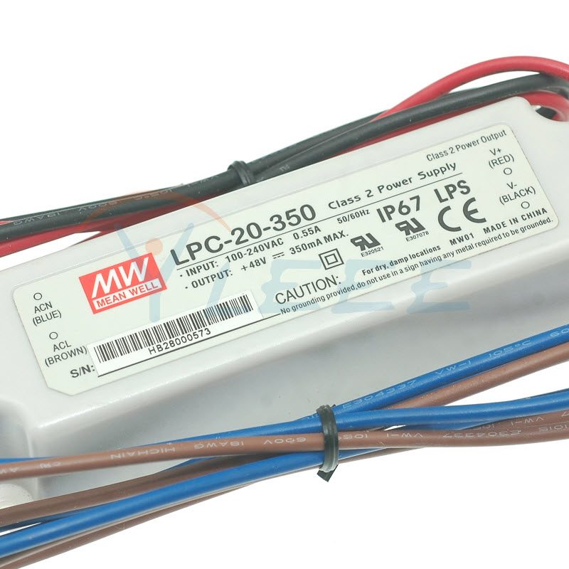 全新明纬防水LED吸顶灯电源 LED驱动器LPC-20-350 20W 9-48V350mA