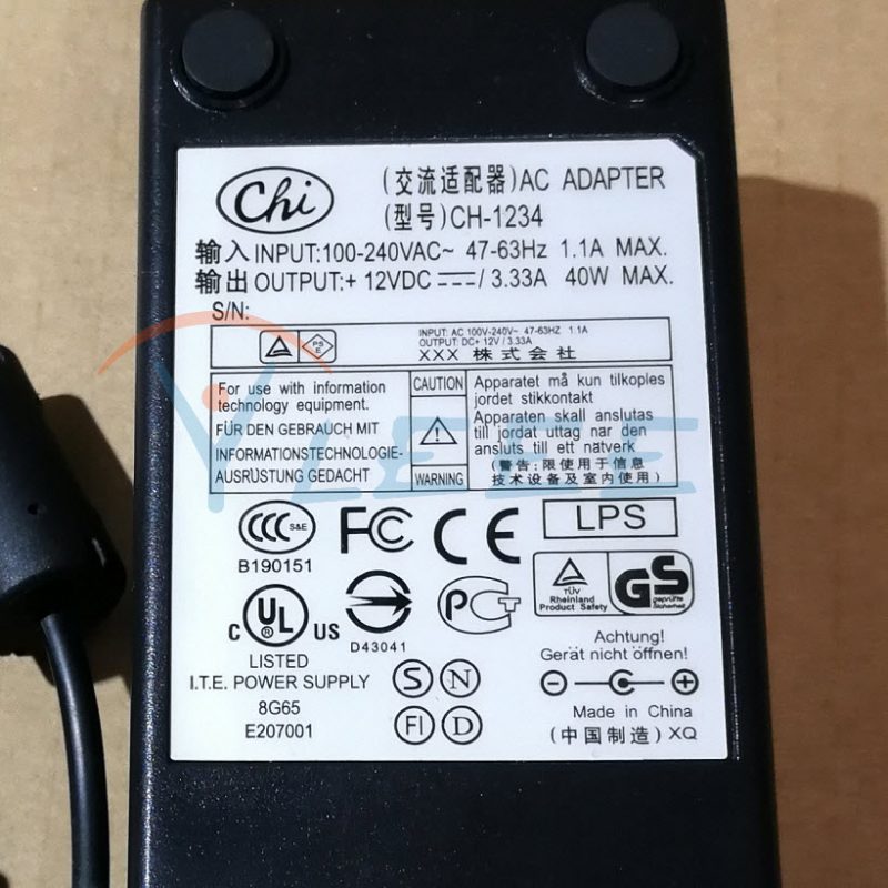 CHI交流适配器 12V3.33A 40W电源适配器 (型号)CH-1234