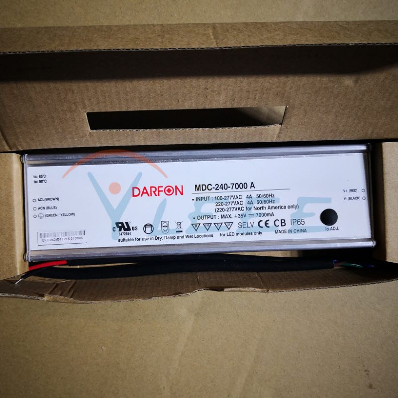 DARFON MDC-240-7000A 36V7A BK7D240M01 240W防水路灯电源