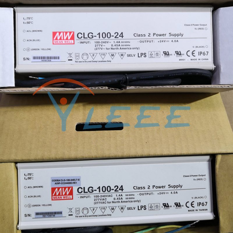 明纬开关电源CLG-100-24 100W 24V4A户外防水24V LED电源