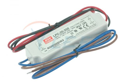 全新台湾明纬防水LED吸顶灯电源 LED驱动器LPC-20-350 20W 9-48V350mA