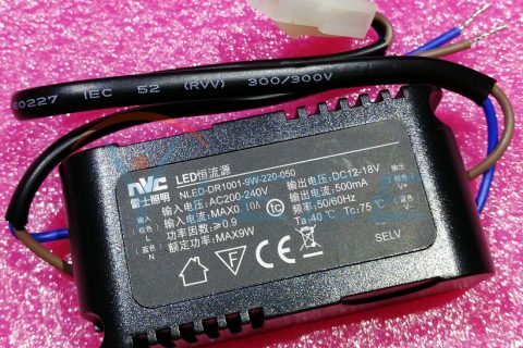 NVC雷士照明LED恒流源NLED-DR1001-9W-220-050输出电压：DC12-18