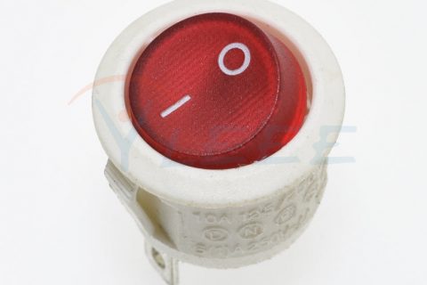 台湾普尼克PRONIC 圆形船型开关 白色带灯3脚250V6A 电源开关