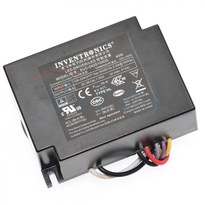 英飞特DRIVER LED控制装置 EUC-042S105DS 40W 20-38Vdc 1.05A