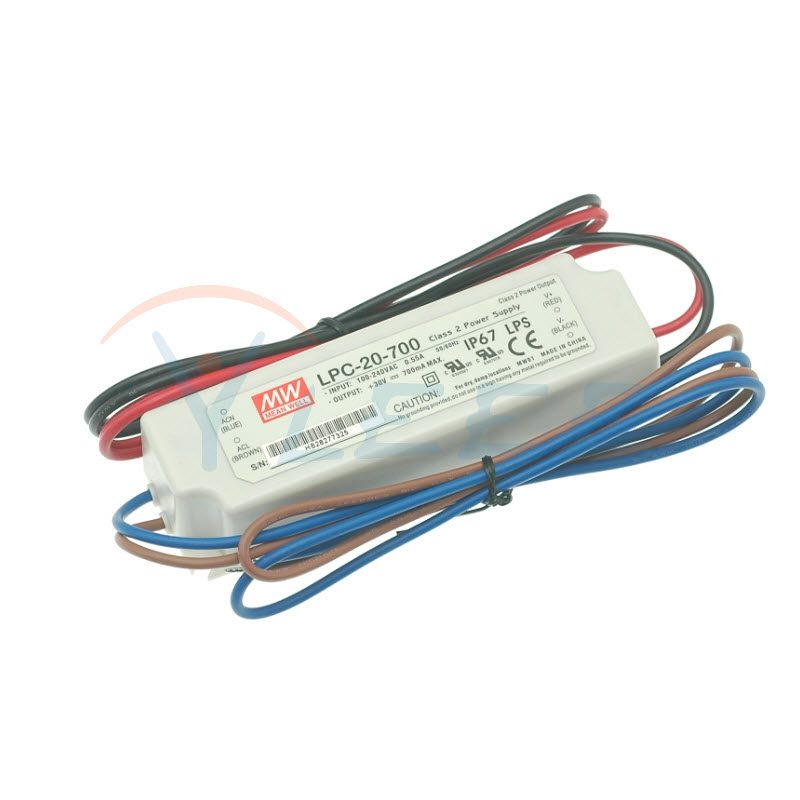 明纬防水LED投光灯电源 LED驱动器 LPC-20-700 20W 3-30V 700mA