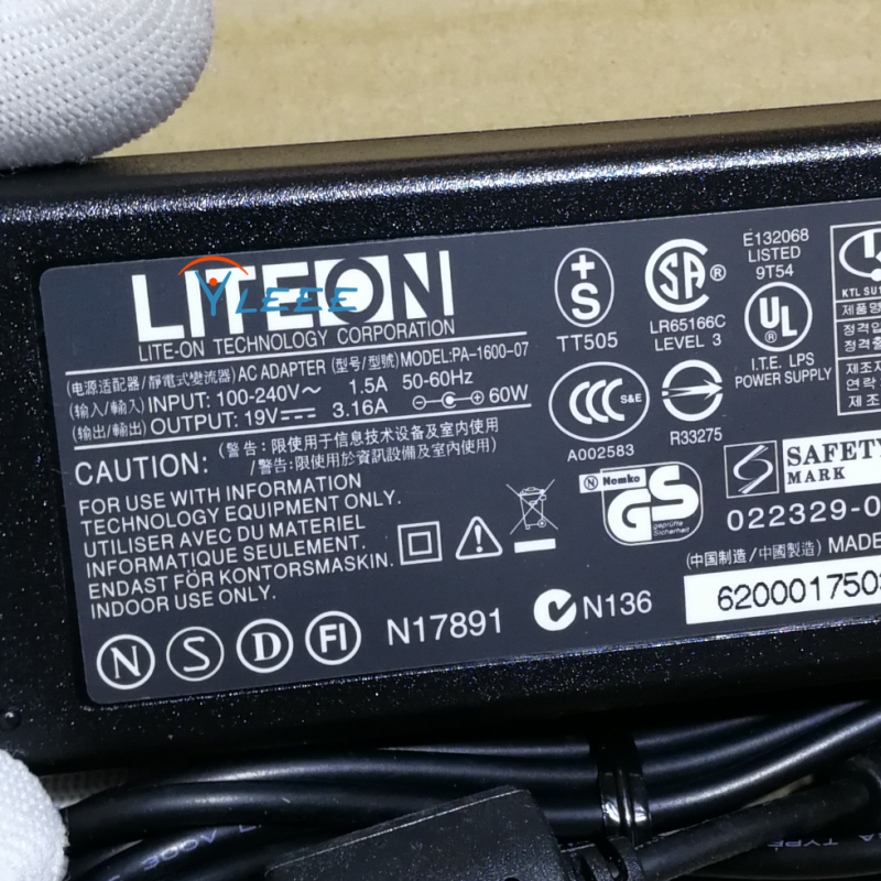 LITEON MODEL:PA-1600-07 19V3.16A 60W AC ADAPTER