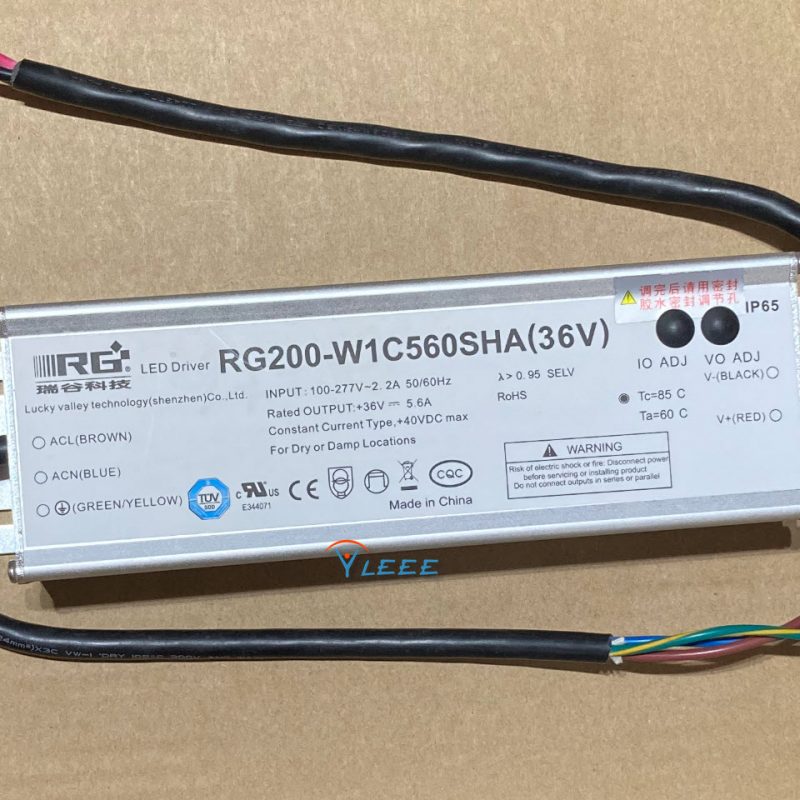 瑞谷科技 LED控制装置 RG200-W1C560SHA 36V5.6A 200W LED路灯变压器