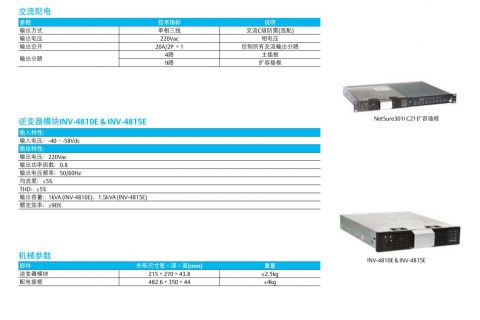 EMERSON艾默生INV-4810E NetSure301iC21正弦波嵌入式逆变器