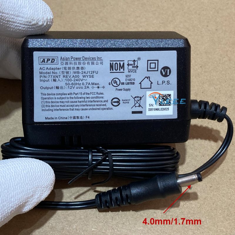 APD Wyse Dell 24W AC Adapter WB-24J12FU 77XNT 12V 2A NEW